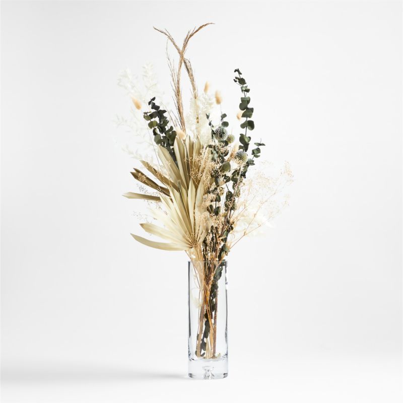 Palm and Globe Thistle Dried Bouquet + Reviews | Crate & Barrel | Crate & Barrel