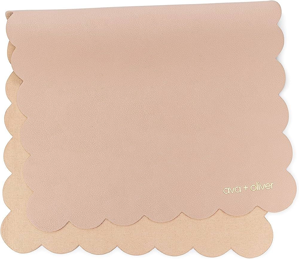 Ava + Oliver Vegan Leather Baby Changing Mat - Multipurpose Portable Wipeable Diaper Pad - Foldab... | Amazon (US)