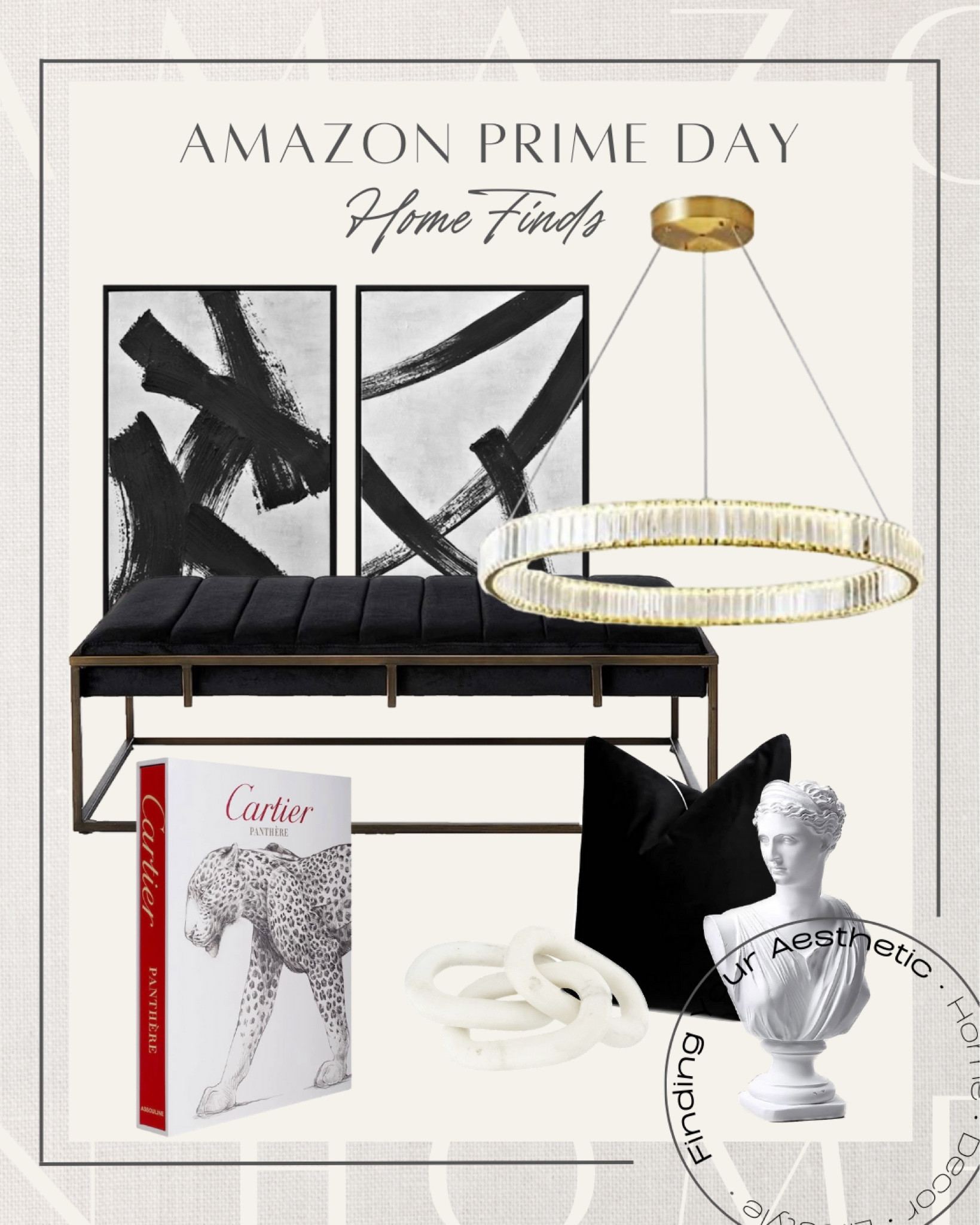 Amazon prime day modern and luxe home decor finds

Large ottoman, ottoman coffee table, Assouline books, coffee table books, coffee table styling, Cartier, Greek bust, marble links, black throw pillow, decorative pillow, accent pillow black, round crystal chandelier, crystal chandelier modern, black white wall art, modern wall art

#LTKxPrimeDay #LTKhome #LTKsalealert