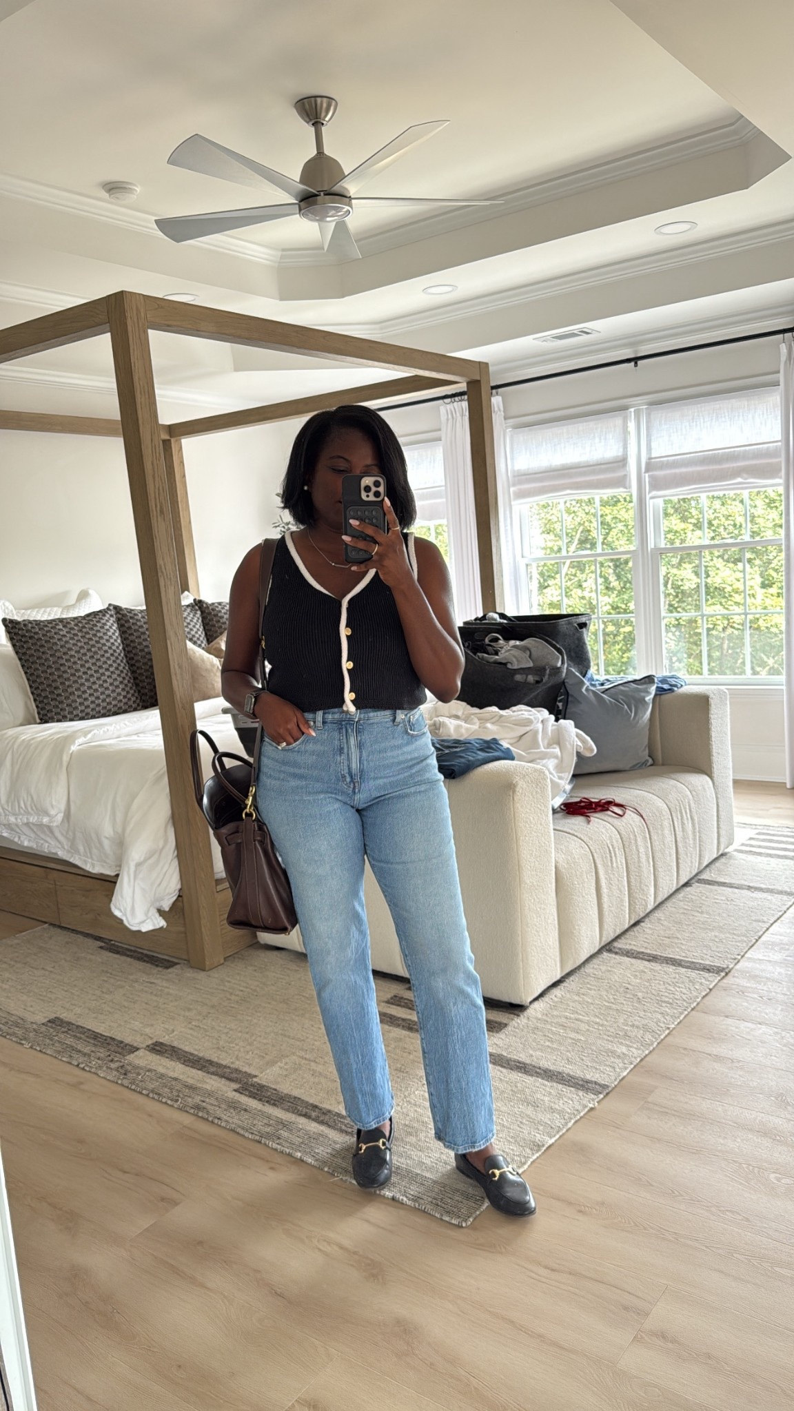 Casual mom day out, ootd. Denim and sweater vest. 

#LTKSeasonal #LTKWorkwear #LTKSaleAlert