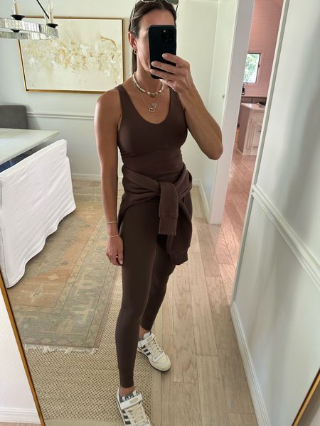 The lulu dupes from target. Fabric is so similar to the align tank and leggings. Also has a matching pullover. Comes in other colors. Wearing xs in all. I 5’6” 120lbs. For reference  

#LTKfindsunder50 #LTKfitness