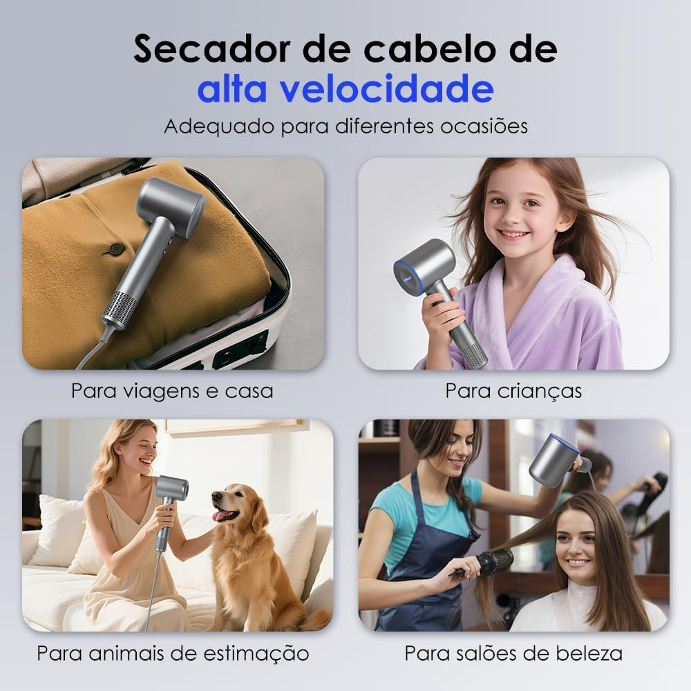 Secador de Cabelo Profissional com Motor sem Escova, Velocidade Máxima de 130.000 RPM, Tecnologi... | Amazon (BR)
