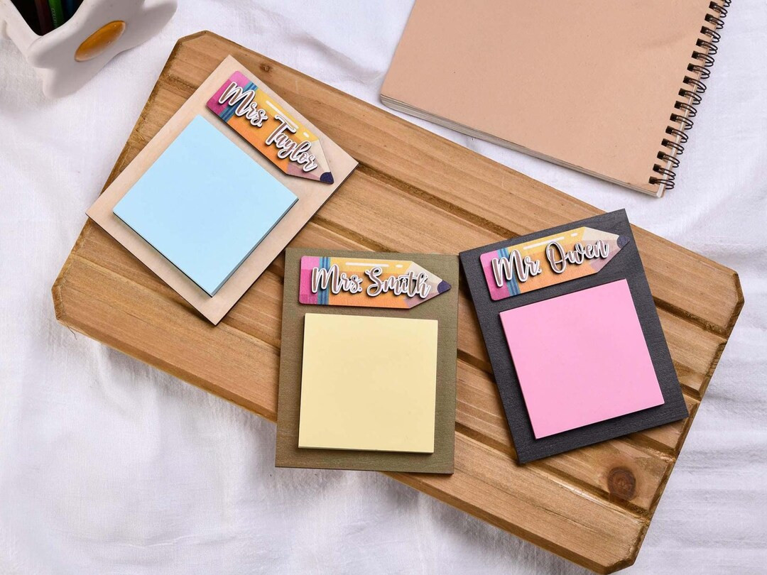 Custom Teacher Sticky Note Pad Holder,teacher Gift Notepad Holder,personalized Teacher Name Post ... | Etsy (US)