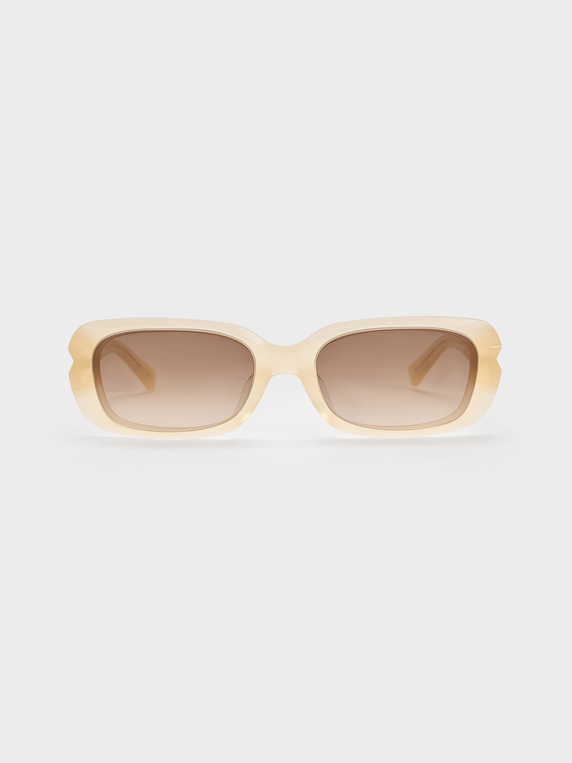 Butter Recycled Acetate Angular Sunglasses | CHARLES & KEITH UK | Charles & Keith UK