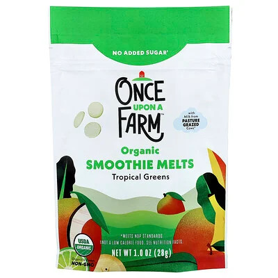 Once Upon A Farm, Organic Smoothie Melts, Toddler, Tropical Greens, 1 oz (28 g) | iHerb