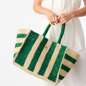 Harbour Island Striped Raffia Tote | Mark and Graham