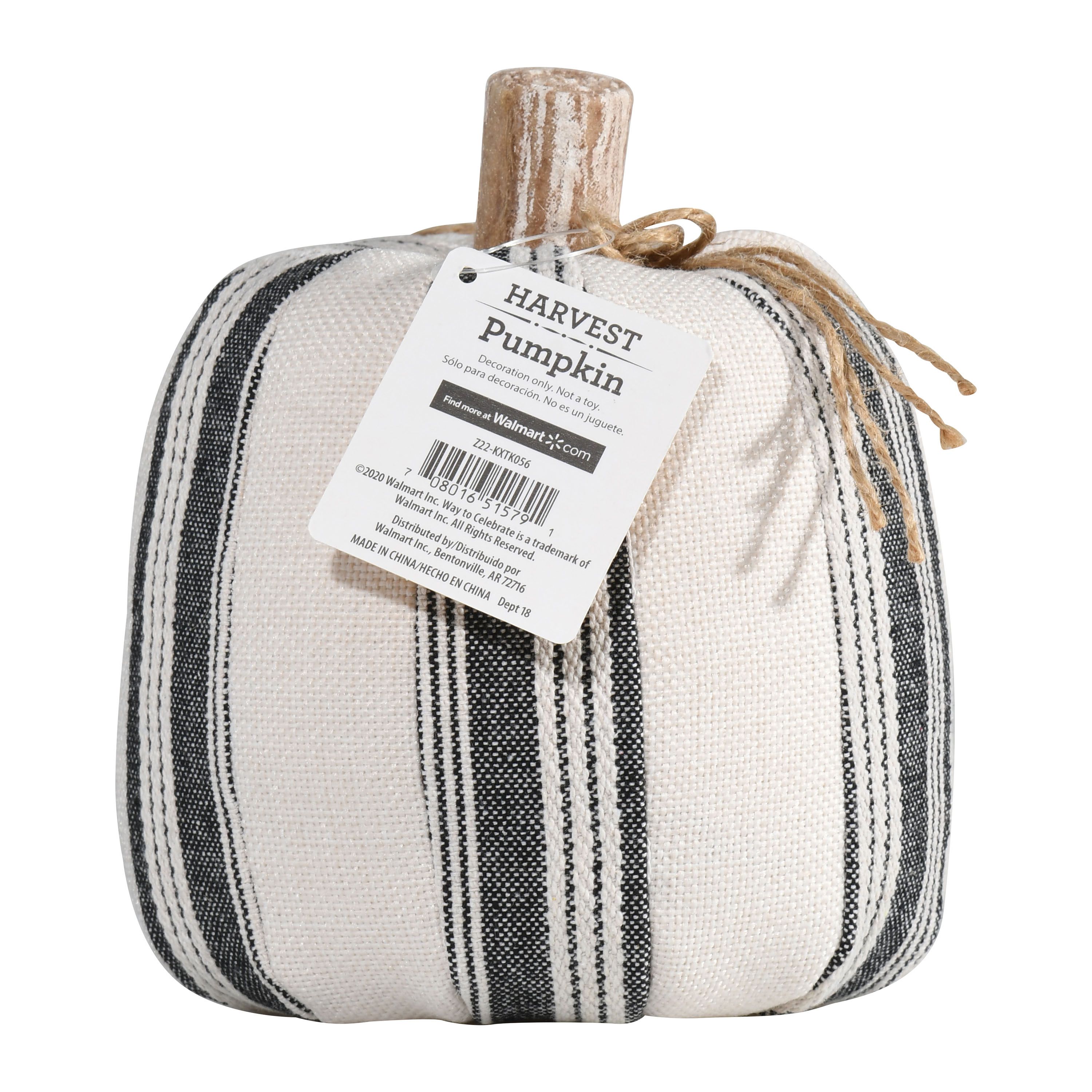 Way To Celebrate Harvest Striped Fabric Pumpkin Tabletop Decor - Walmart.com | Walmart (US)