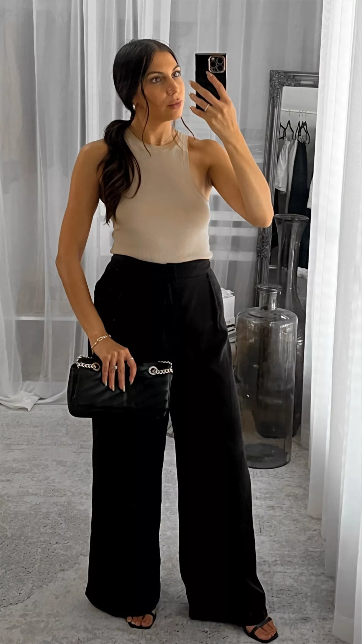 Two Piece Sleeveless Top Casual Wide Leg Pant Set  Casual wide leg pants,  Chic outfits, Classy casual outfits
