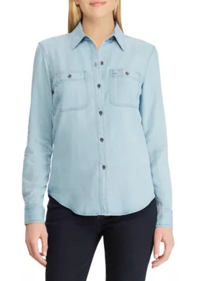 Chaps Women's Denim Button Down Shirt - - | Belk