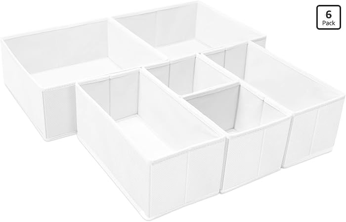Criusia 6 Pack Clothes Drawer Organizer, Fabric Foldable Closet Dresser Drawer Organizer for Clot... | Amazon (US)