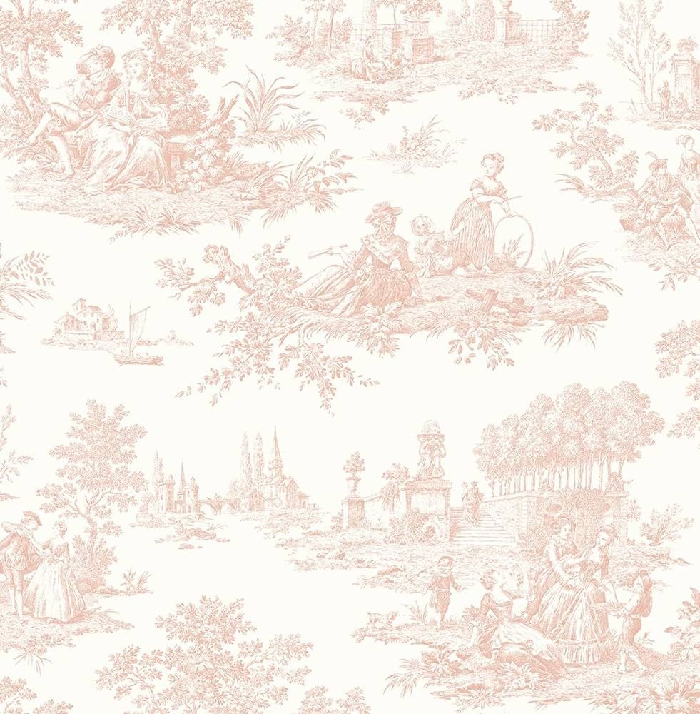 NextWall Chateau Toile Peel and Stick Wallpaper (Blush) | Amazon (US)