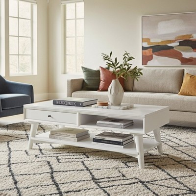 Flynn Mid-Century Coffee Table in White | Alpine Furniture | Target