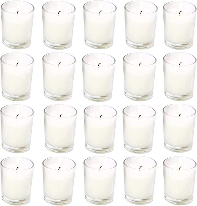 Unscented Clear Glass Votive Candles, Long 15 Hour Burn Time, for Home, Spa, Wedding, Birthday, H... | Amazon (US)