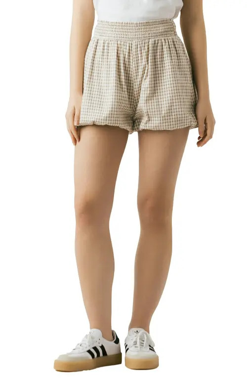 BLANKNYC Gingham Cotton Bubble Shorts in Beach Club at Nordstrom, Size X-Small | Nordstrom
