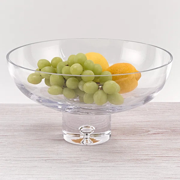 Clear Huey Galaxy European Mouth Blown Deep Pedestal 32 fl oz. Serving Bowl (Part number: E365C99... | Wayfair North America