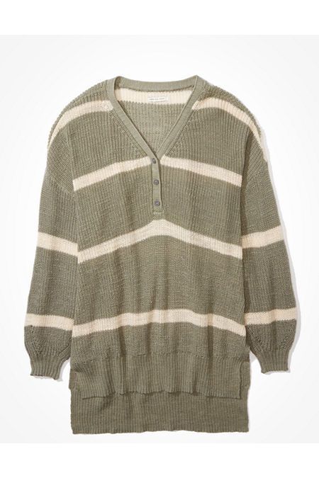 AE Oversized Henley Sweater | American Eagle Outfitters (US & CA)