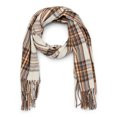 Time and Tru Women's Plaid Blanket Winter Scarf, Pearl White | Walmart (US)