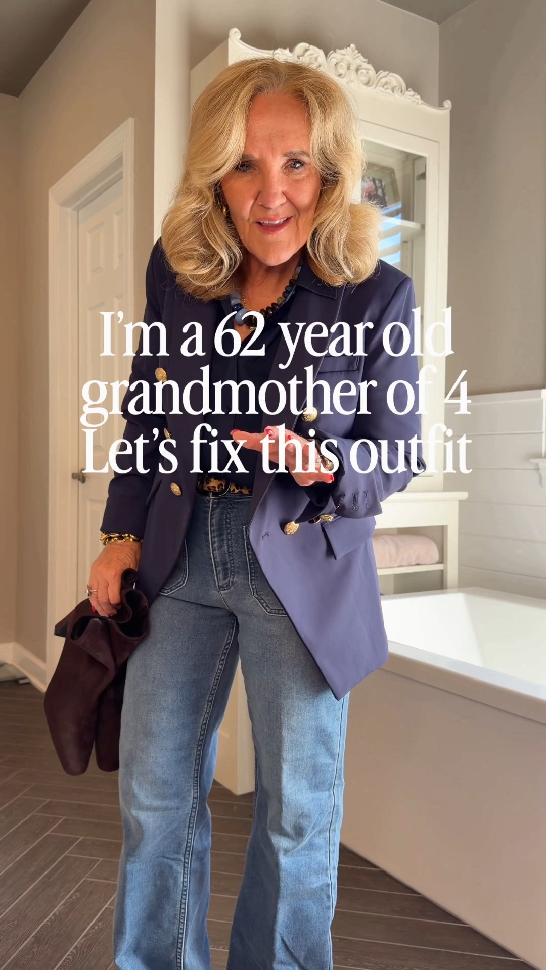 I do love the loafers they just weren’t right with these jeans 
Blazer size medium 
Silk blouse med
Jeans 29 reg 
Walmart boots true to size but in leather boots I usually size up I’ve linked a few leather options if you prefer 
Business casual jeans and a blazer navy blazer

#LTKOver40 #LTKootd #LTKWorkwear