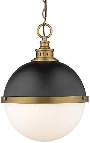 Z-Lite 619P14-MB-FB 2 Light Pendant, Matte Black + Factory Bronze | Amazon (US)