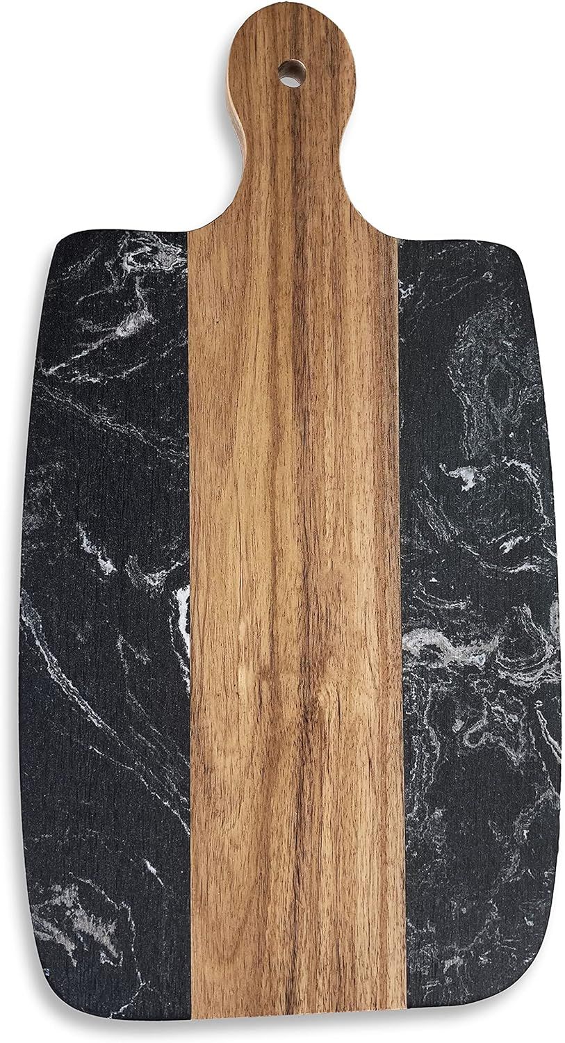 Monowood Premium Acacia Wood & Black Stone Cheese Board - Wooden Kitchen Chopping Boards for Chee... | Amazon (US)