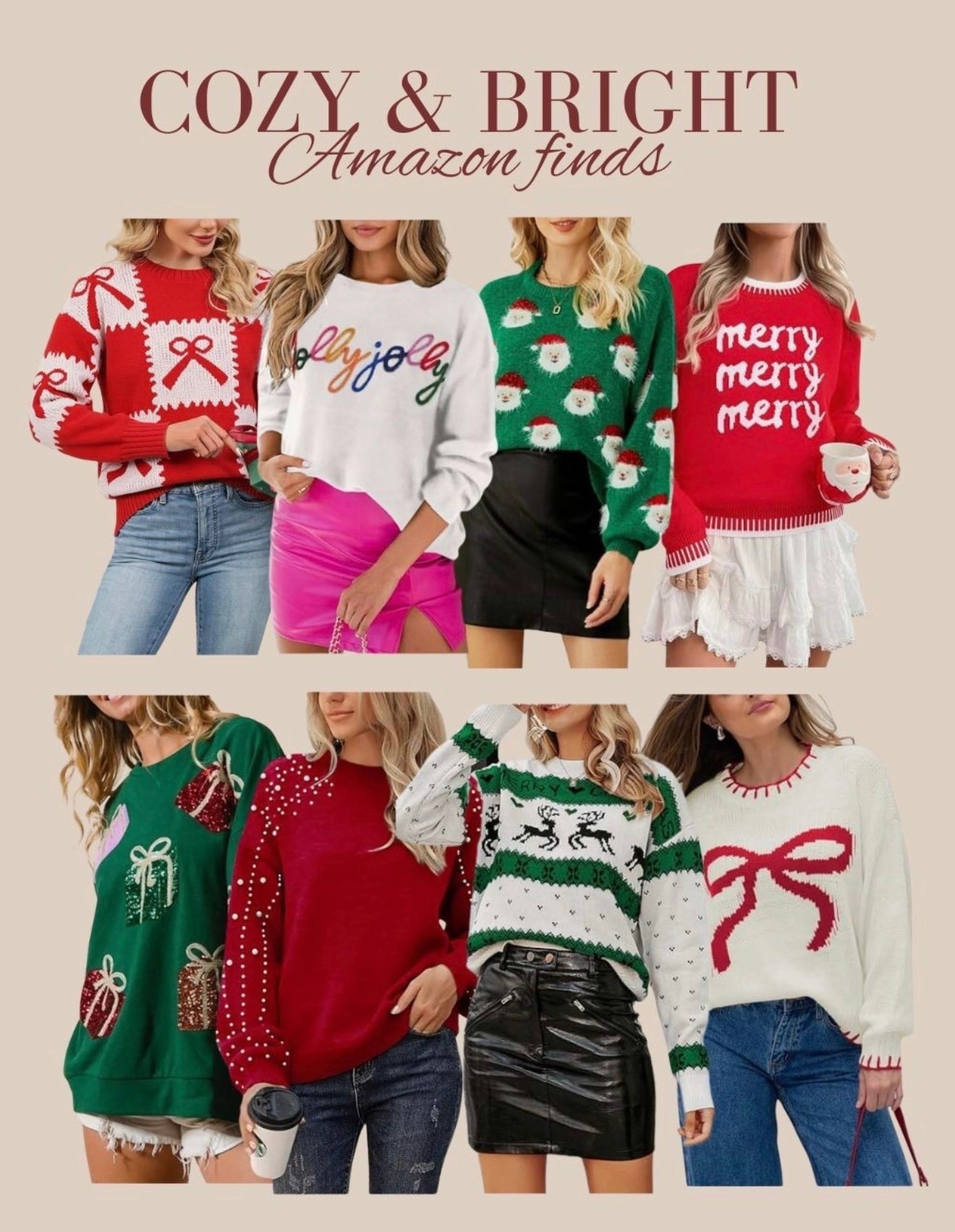  Christmas sweaters 

Women's winter style
Women's sweater
Christmas outfit for women
#LTKGiftGuide #LTKHoliday #LTKSeasonal
#LTKholiday #Itkgiftguide #primeday2022 #Itkxprimeday
Merry Christmas Sweaters for Women Ugly Christmas Sweater Xmas Holiday Sweatshirt Knitted Pullover Tops

#LTKGiftGuide #LTKHoliday #LTKCyberWeek