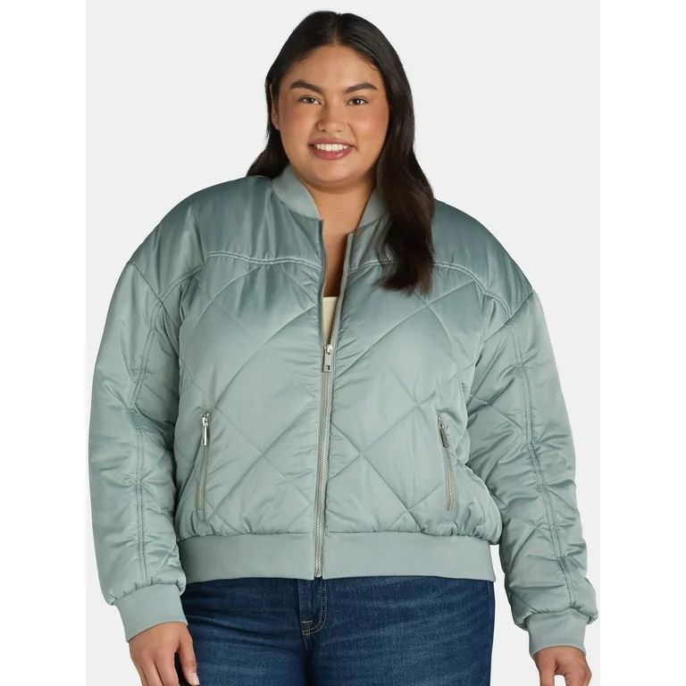 Time and Tru Women's and Women’s Plus Size Quilted Bomber Jacket, Sizes XS-3X | Walmart (US)