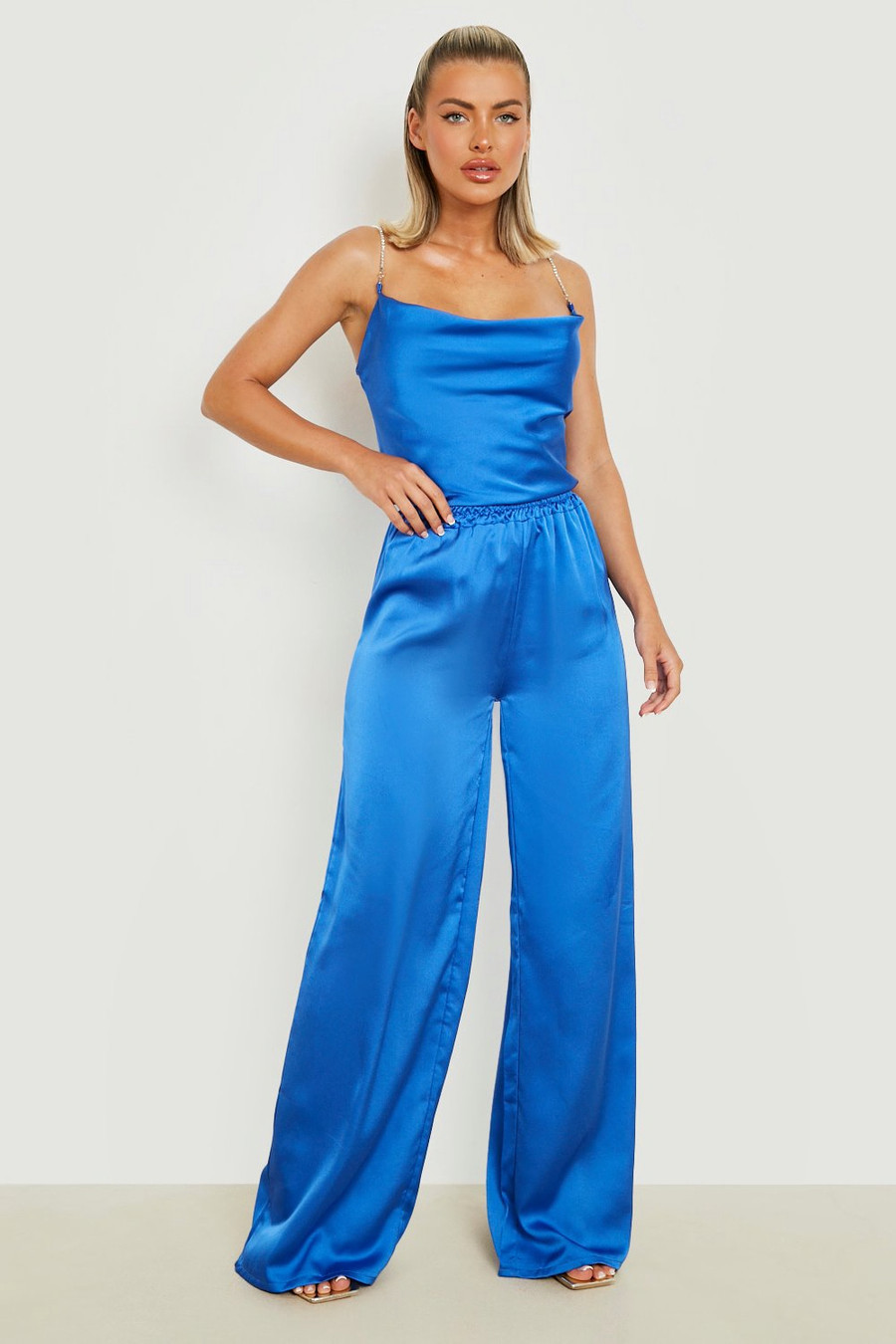 Satin Floor Sweeping Wide Leg Trousers | Boohoo.com (US & CA)
