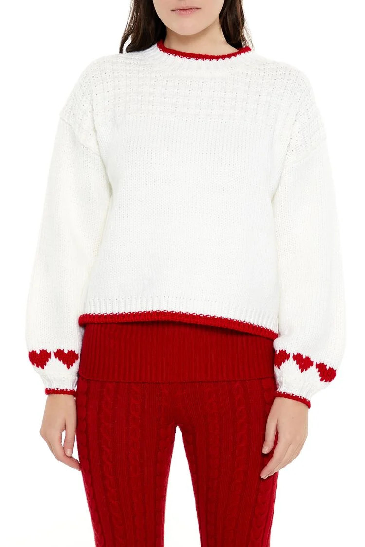 Heart Drop-Sleeve Sweater | Forever 21