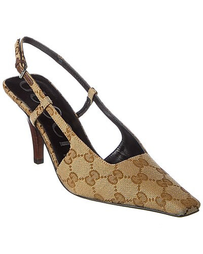 GG Canvas Slingback Pump | Gilt