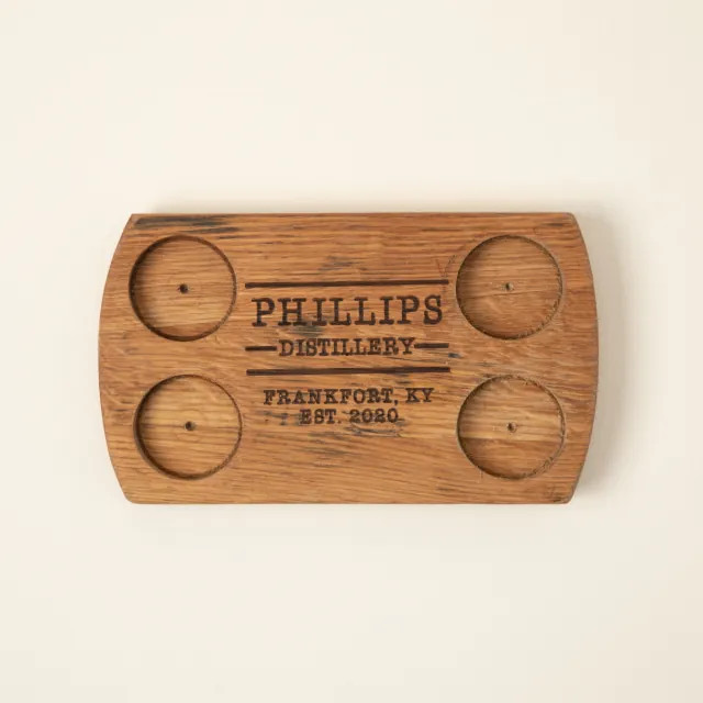 Personalized Bourbon Barrel Flight with Glasses | UncommonGoods