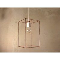 Geometric Pendant Light | Minimal Industrial Lamp Cubic Cage Ceiling Modern Hanging Chandelier Light | Etsy (US)