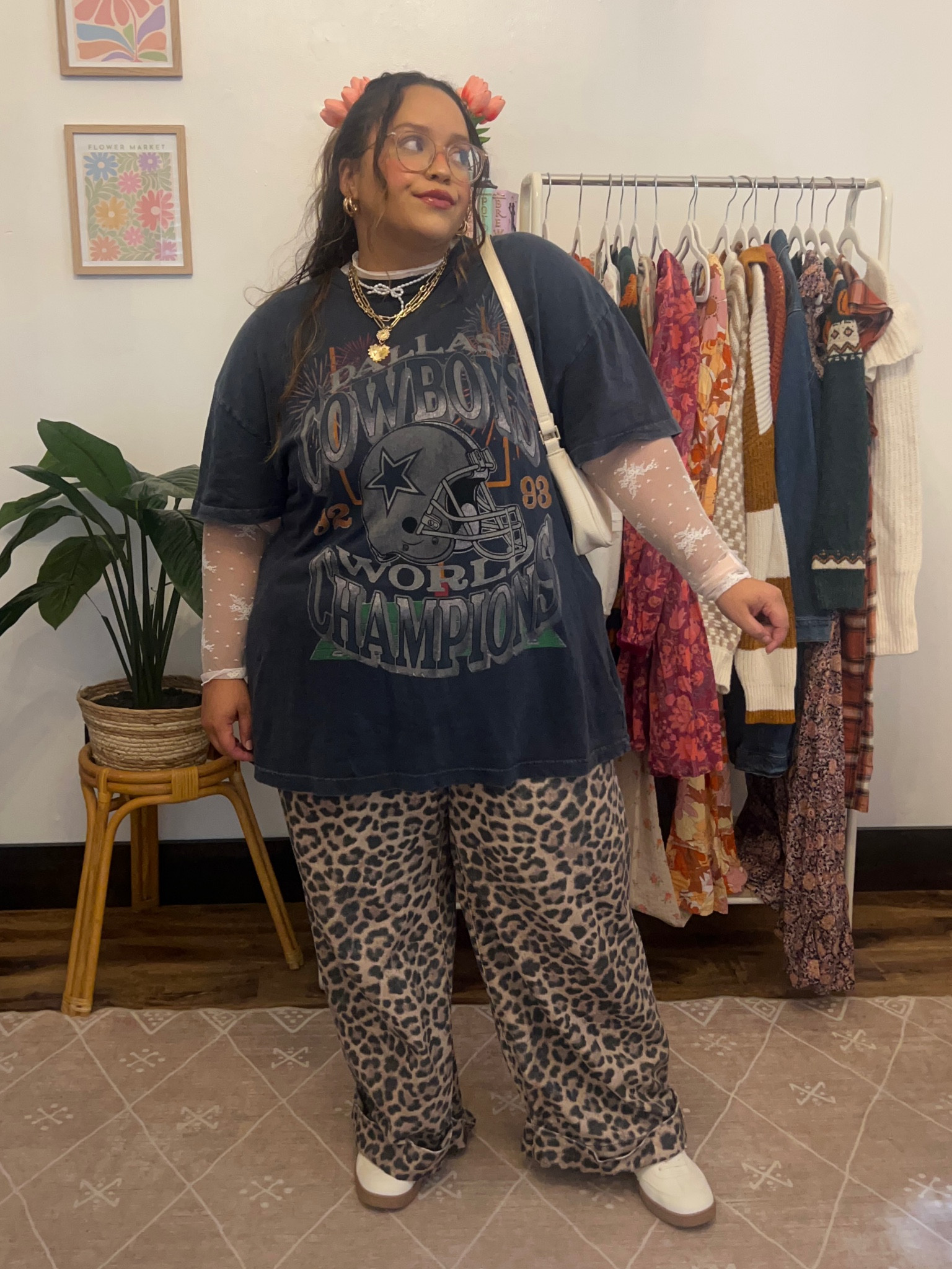 Plus Size Outfit Inspo - Leopard Jeans Trend on a size 16 

#LTKPlusSize #LTKFallSale #LTKStyleTip