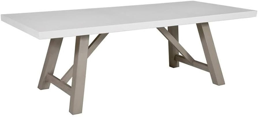 Modern Concrete and Acacia Wood Rectangular Dining Table | Amazon (US)