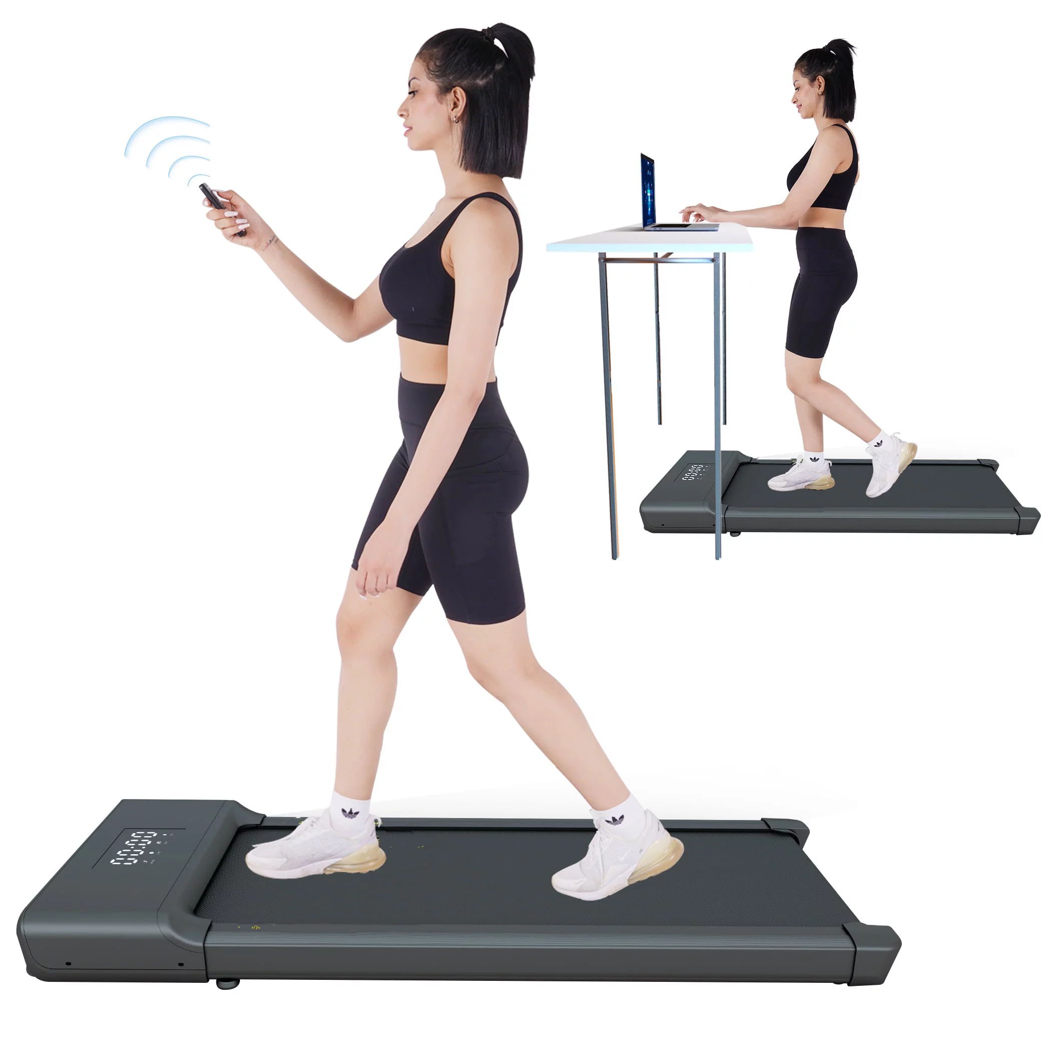 SSPHPPLIE Under Desk Treadmill 300lb, Ultra-Quiet with Remote Control- Walking Pad Treadmill2.5Hp... | Walmart (US)