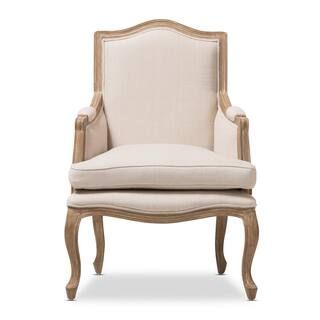 Alarica Beige Fabric Arm Chair | The Home Depot