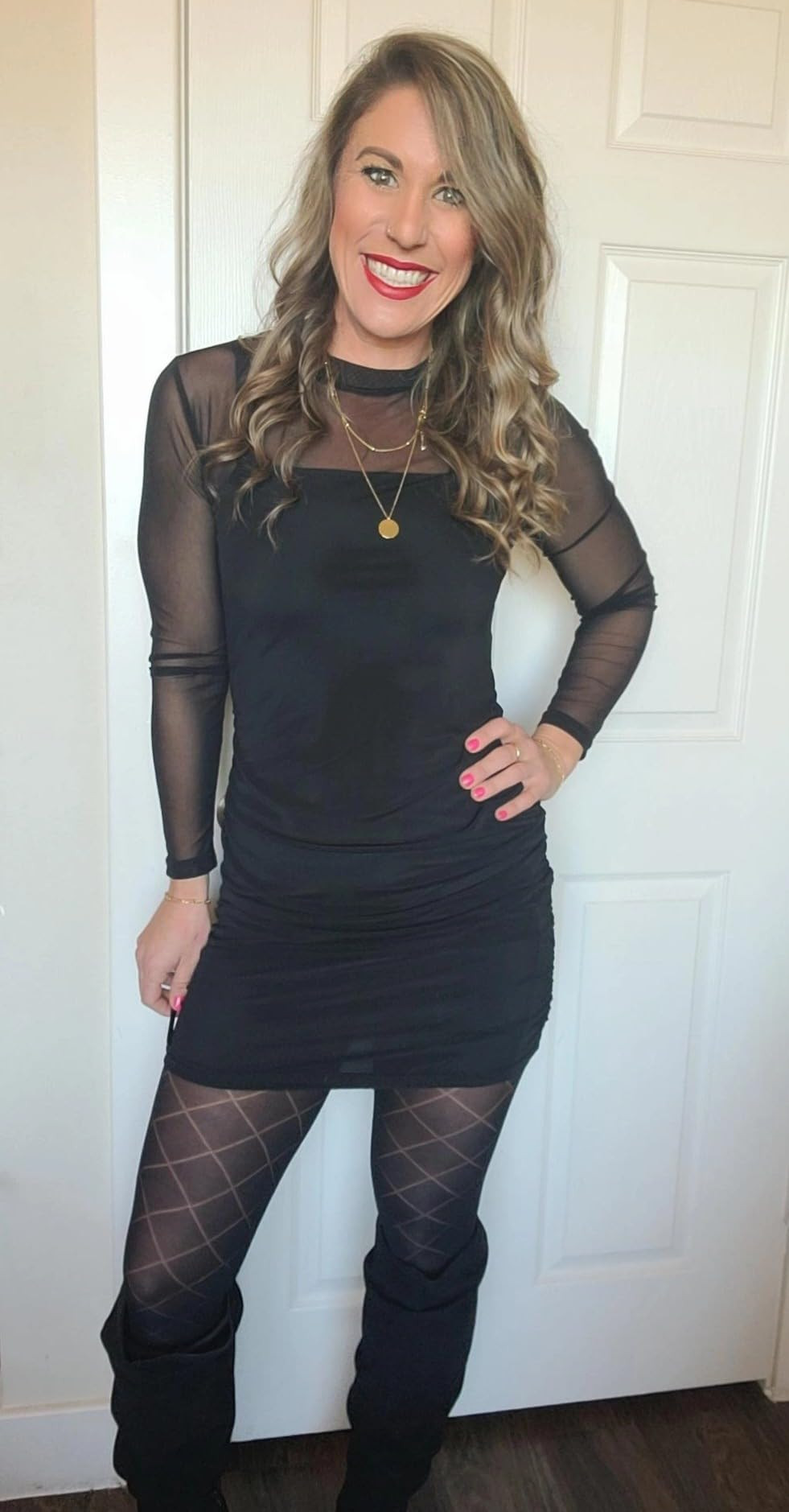 Hanes EcoSmart Women's Fashion Diamond Outline, Control Top, Sheer Toe, Tights | Amazon (US)