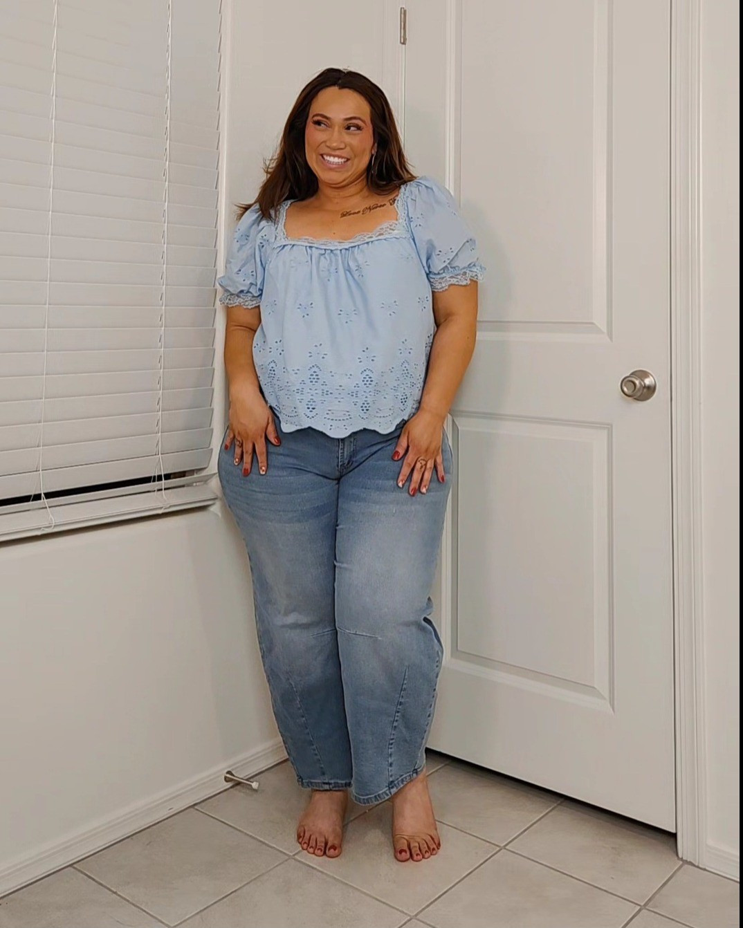 Amazon SweatyRocks Women's Square Neck Puff Sleeve Eyelet Lace Hollow Out Embroidered Top Blouse

#LTKPlusSize #LTKMidsize