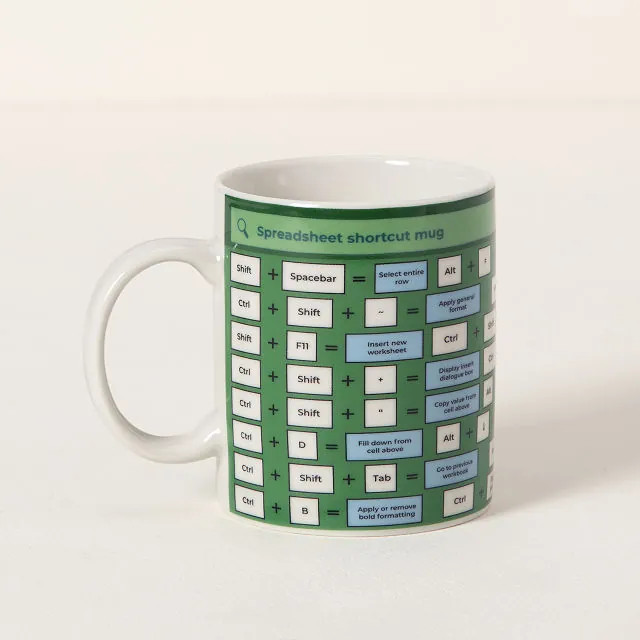 Excel Shortcut Mug $13.00 | UncommonGoods