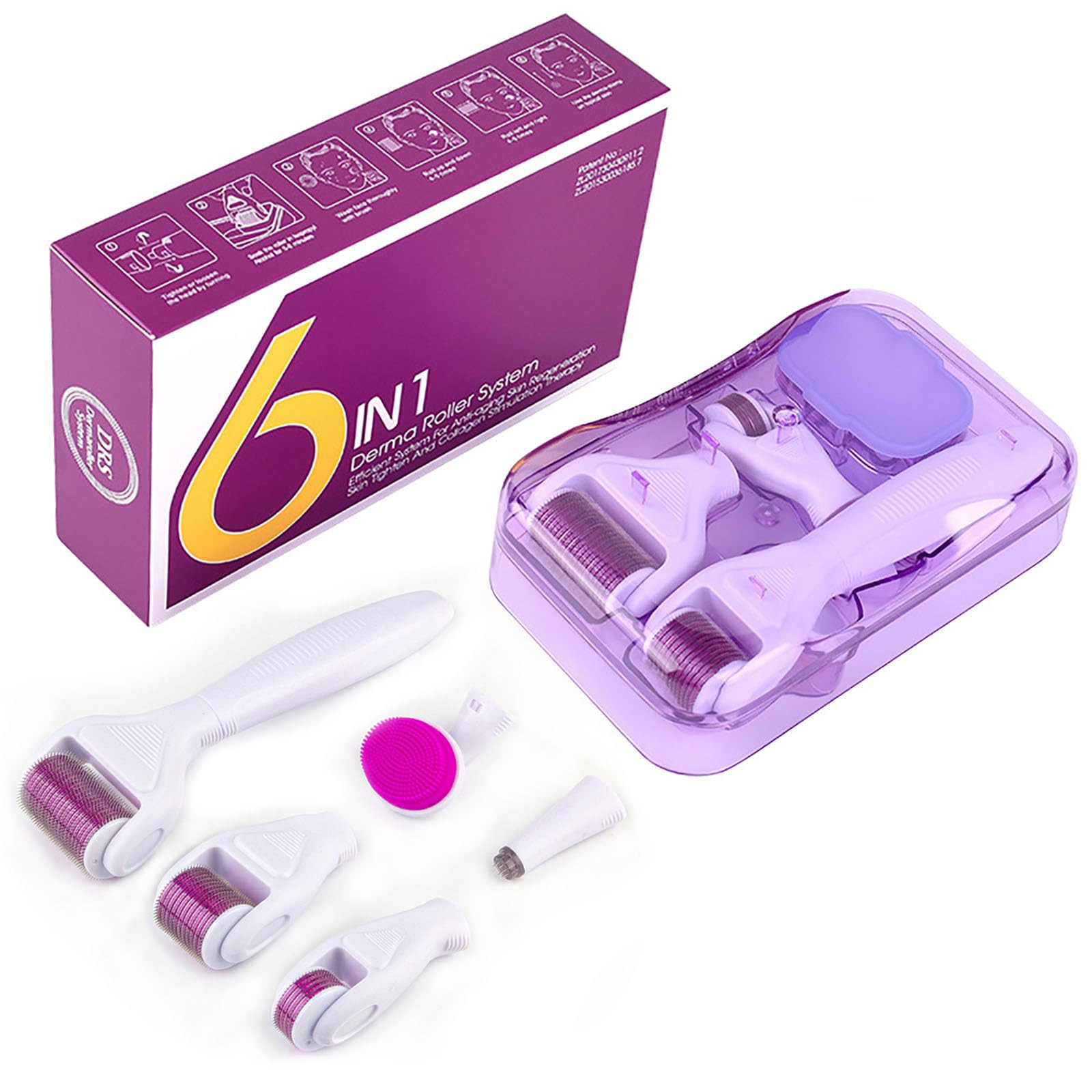 Home Use 6-In-1 Derma Microneedling Roller-Kit Skin Care Tools For Face and Body 0.3mm | Amazon (US)