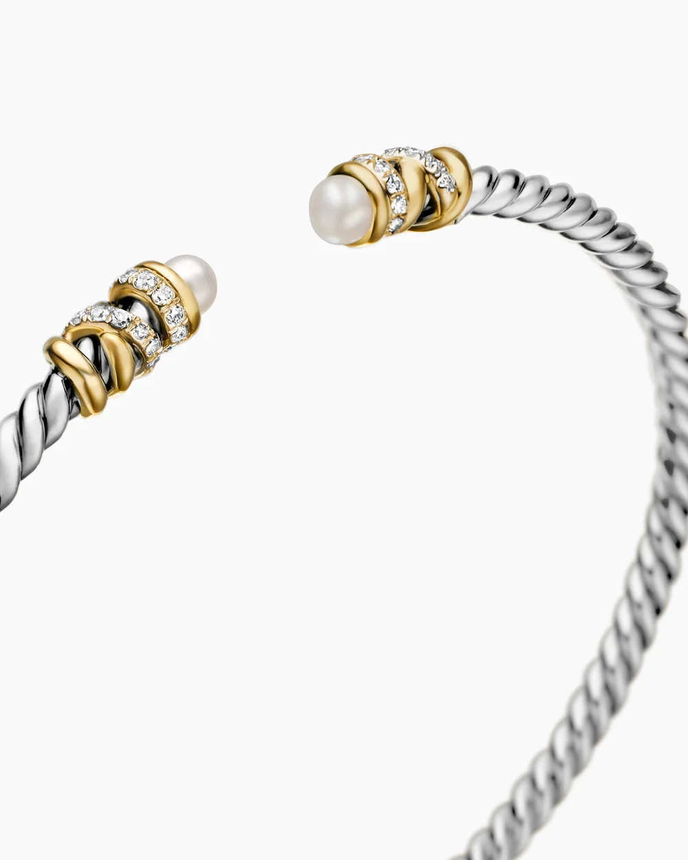 David Yurman | Petite Helena Classic Cable Bracelet in Sterling Silver with 18K Yellow Gold and D... | David Yurman