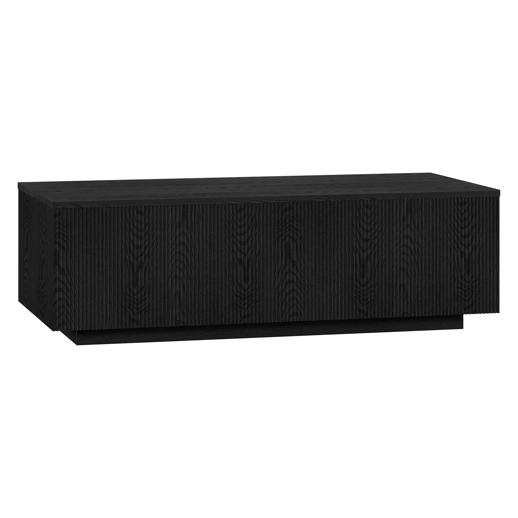 Henn&Hart 48" Fluted Rectangular Low-Profile Coffee Table with Ribbed Sides for Living Room, Fami... | Amazon (US)