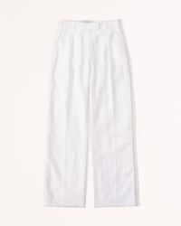 Premium Linen Tailored Pant | Abercrombie & Fitch (US)