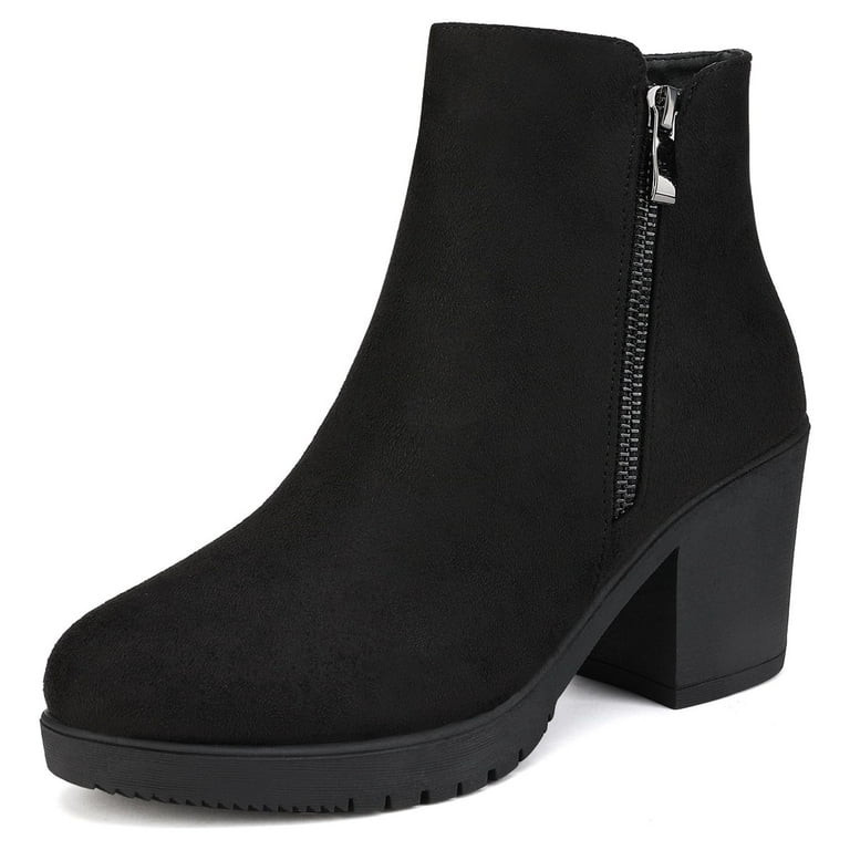 Dream Pairs Women's Fashion Low Heel Chunky Ankle Boots Winter Casual Party Boots Z0EY-2 BLACK Si... | Walmart (US)