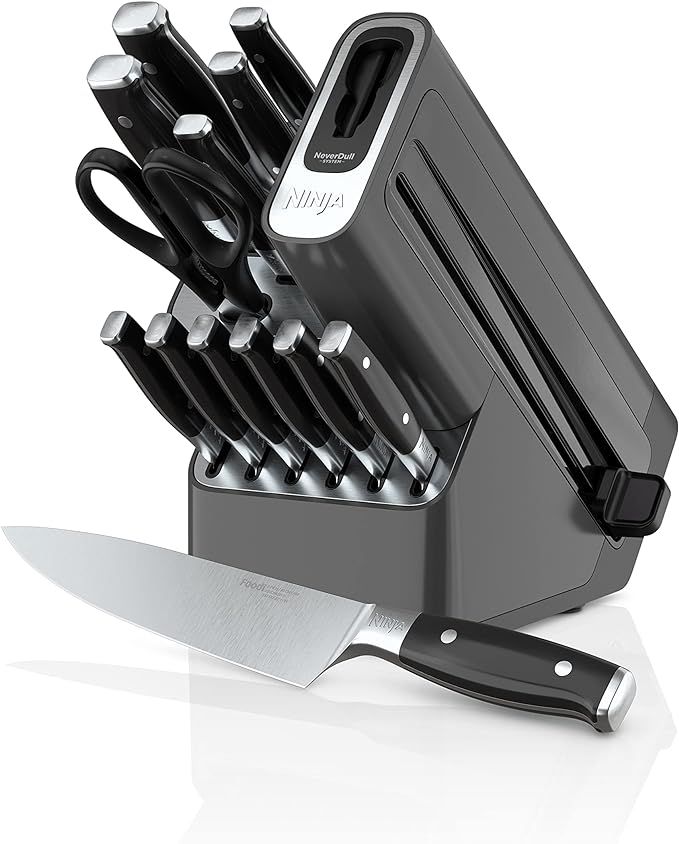 Ninja K32014 Foodi NeverDull Premium Knife System, Knife Block , 14 Piece Set, Stainless Steel/Bl... | Amazon (US)