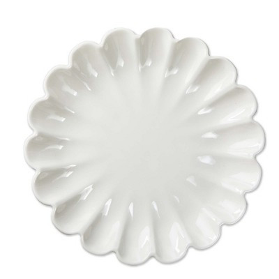 tag Scallop Ceramic Dinner Plates White Appetizer Plates Dishwasher Safe 10.75 Inch for Spring Summer Dining | Target