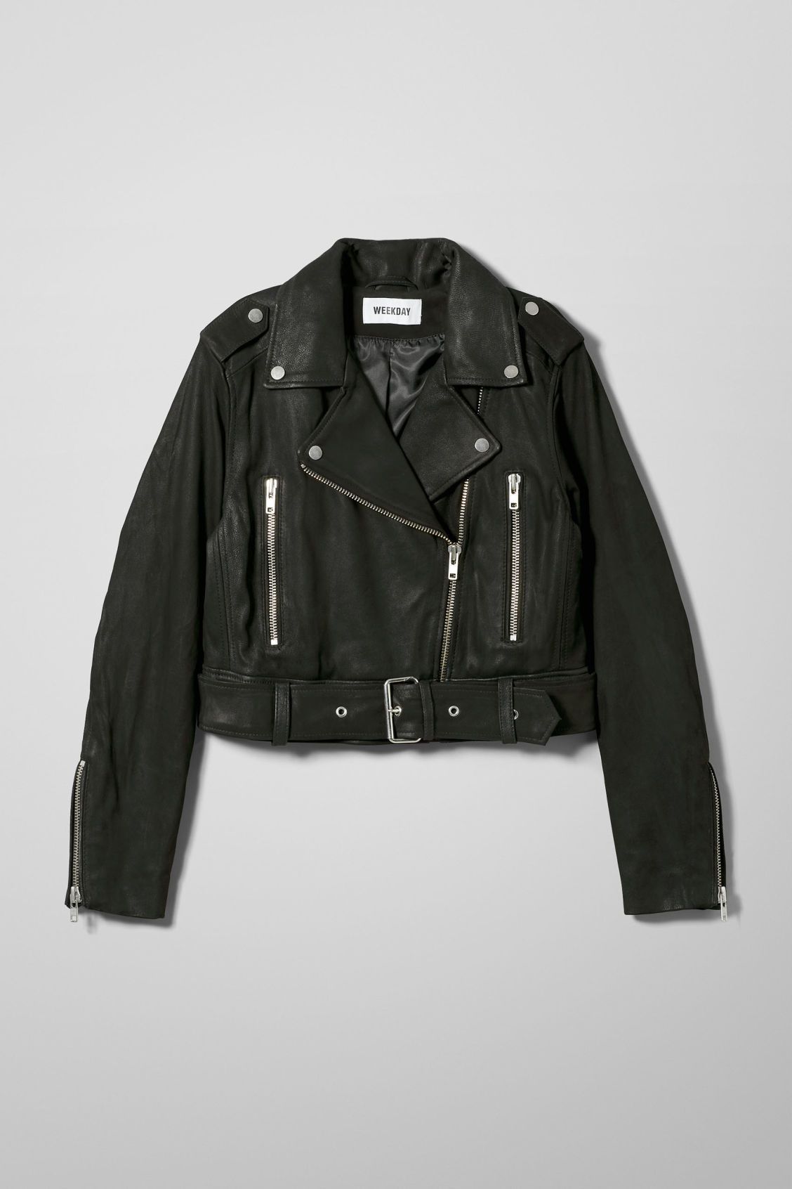 Tyler Leather Jacket - Black | Weekday