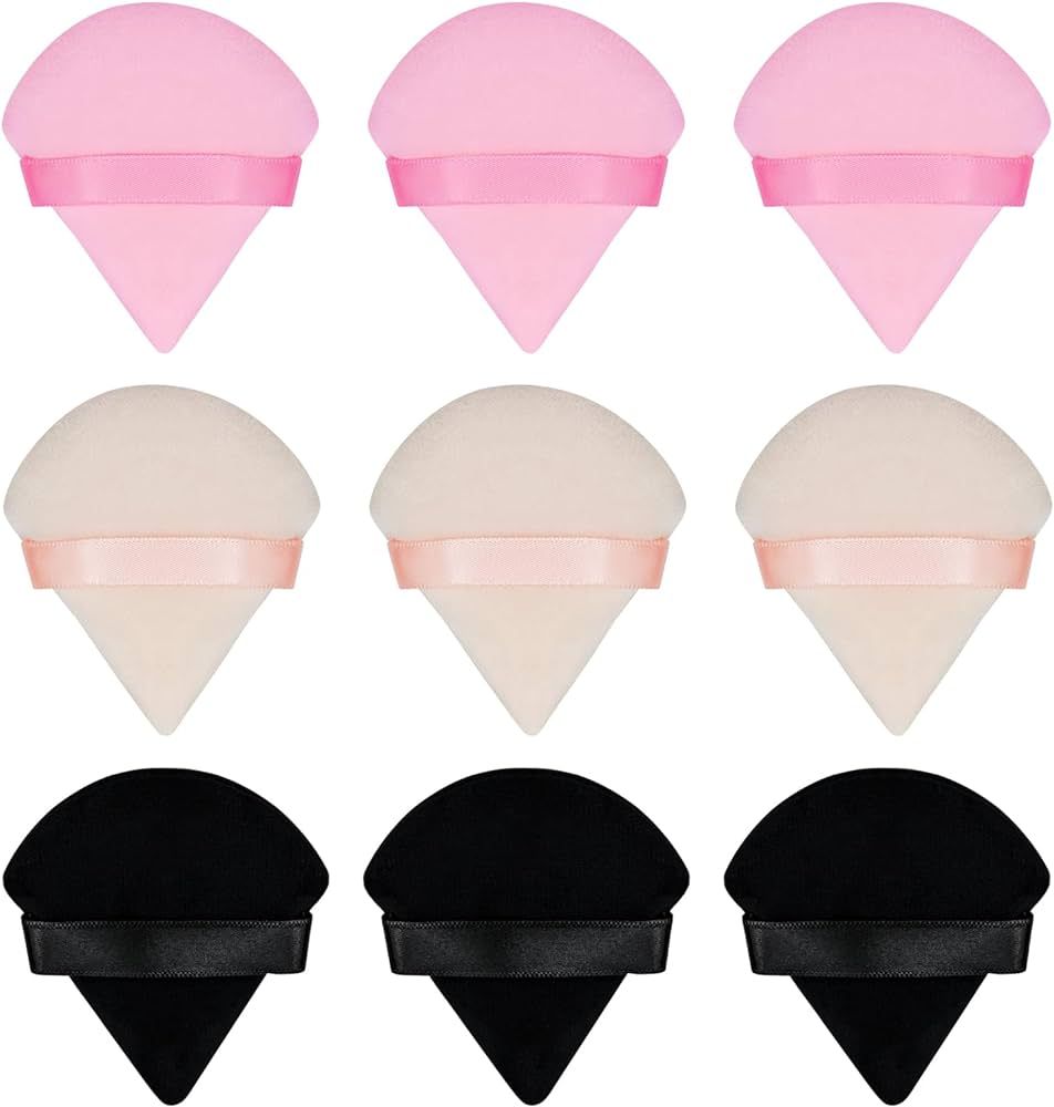 9Pcs Triangle Powder Puffs, Face Makeup Puff for Body Loose Powder Beauty Makeup Tool Black,Nude,... | Amazon (US)