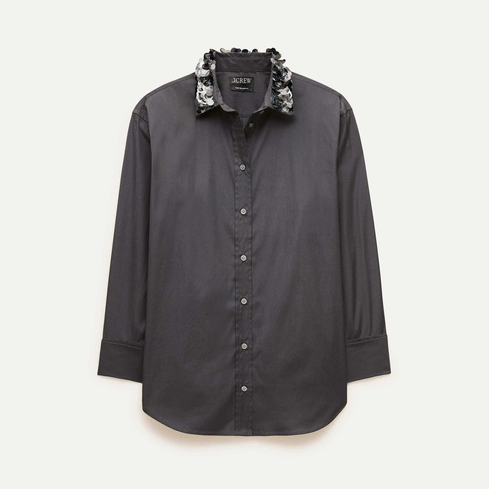 Esme button-up shirt in embellished Greenwich poplin | J. Crew US