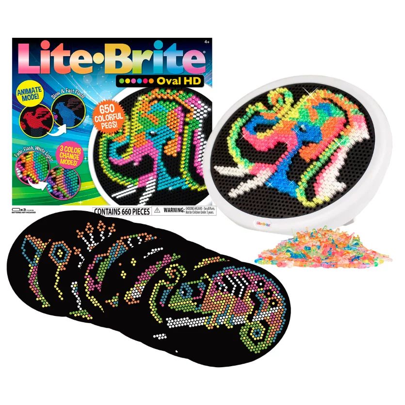 NEW - Lite-Brite Oval HD - Includes 650 Colorful Pegs and 8 Design Templates! - Walmart.com | Walmart (US)