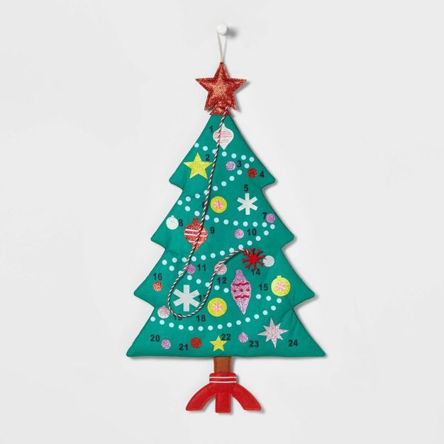 28.75" Felt Christmas Tree Hanging Advent Calendar Green - Wondershop™ | Target